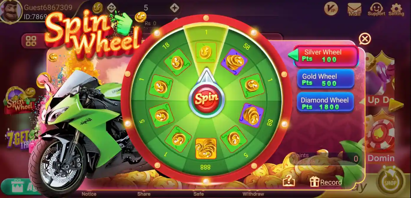 Teen Patti Gold Spin Wheel Bonus